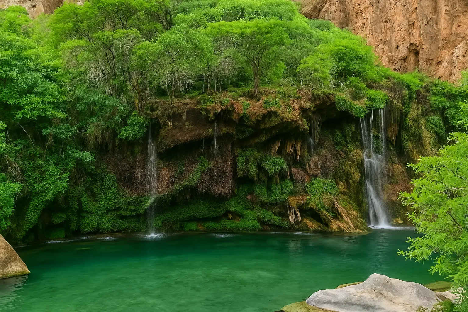 ماجراجویی در پارک آبی طبیعی وسط تابستون