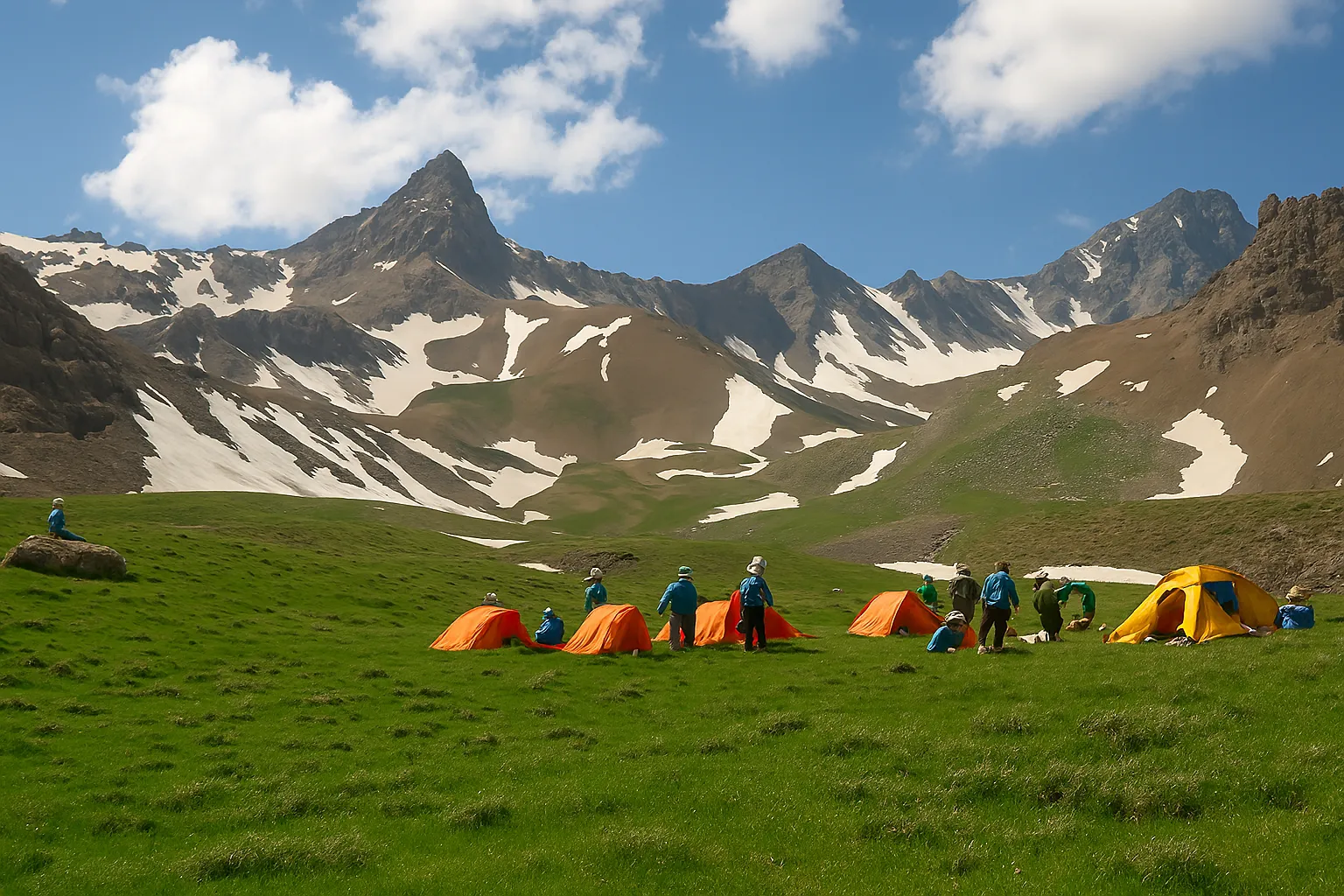 کمپینگ در دشت زیبای هسارچال